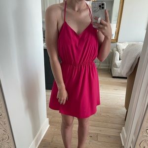 Hot Pink Halter Sundress